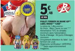 E.Leclerc Express LOUÉPoulet fermier du maine igp label rouge offre
