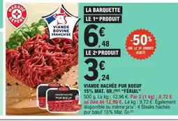 E.Leclerc Express FÉRIAL Viande hache pur bœuf 15% mat. gr. offre