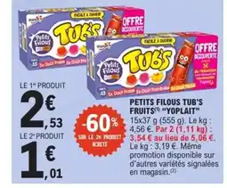 E.Leclerc Express YOPLAIT Petits filous tub's fruits offre