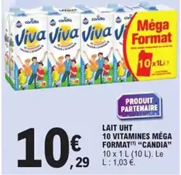 E.Leclerc Express CANDIA Lait uht 10 vitamines méga format offre