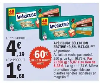 E.Leclerc Express APÉRICUBE Sélection festive 19,5% mat.gr. offre