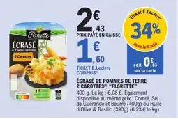 E.Leclerc Express FLORETTE Écrasé de pommes de terre 2 carottes offre