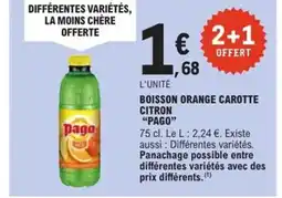 E.Leclerc Express PAGO Boisson orange carotte citron offre