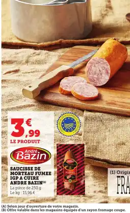 Bi1 ANDRE BAZIN Saucisse de morteau fumee igp a cuire offre