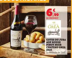 Bi1 CHATEAU GREA 2023 Cotes du jura aop rouge pinot noir offre