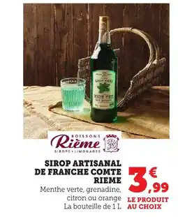 Bi1 RIEME Sirop artisanal de franche comte offre