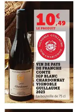Bi1 Vin de pays de franche comte igp blanc chardonnay vignoble guillaume 2023 offre