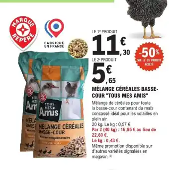 E.Leclerc Jardi TOUS MES AMIS Mélange céréales basse- cour offre