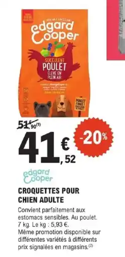 E.Leclerc Jardi EDGARD COOPER Croquettes pour chien adulte offre