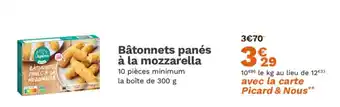 Bâtonnets panés à la mozzarella