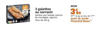 Picard 2 galettes au sarrasin offre