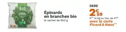 Picard Épinards en branches bio offre