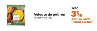 Picard Velouté potiron offre