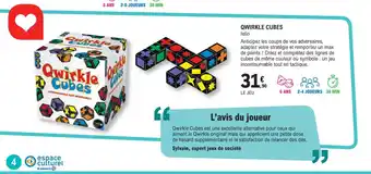 E.Leclerc Espace Culturel QWIRKLE CUBES lello offre
