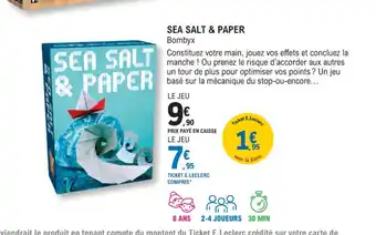 E.Leclerc Espace Culturel SEA SALT & PAPER Bombyx offre