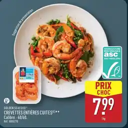 ALDI Crevettes entières cuites offre