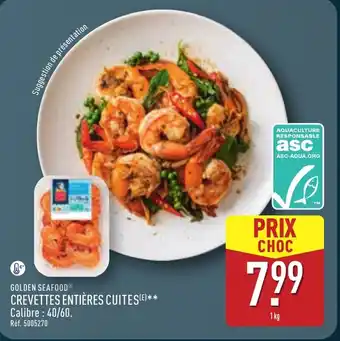 ALDI Crevettes entières cuites offre