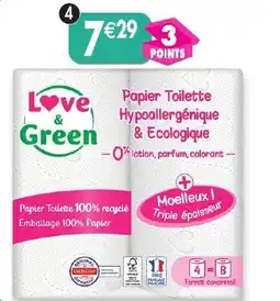Maximo 4 maxi rouleaux de papier toilette love & green offre