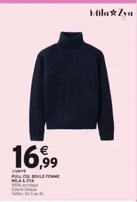 Intermarché Hyper Pull Col Boule Femme offre