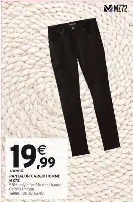 Intermarché Hyper Pantalon Cargo Homme MZ72 offre