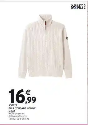 Intermarché Hyper PULL TORSADÉ HOMME MZ72 offre