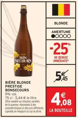 Intermarché BIÈRE BLONDE PRESTIGE BONSECOURS offre
