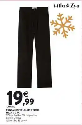 Intermarché Hyper Pantalon Velours Femme offre