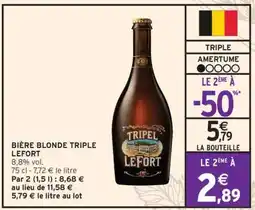 Intermarché BIÈRE BLONDE TRIPLE LEFORT offre