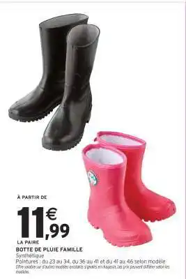 Intermarché Hyper Botte de Pluie Famille offre