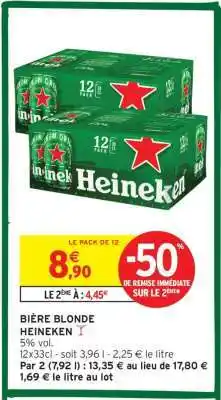 Intermarché Bière Blonde Heineken offre