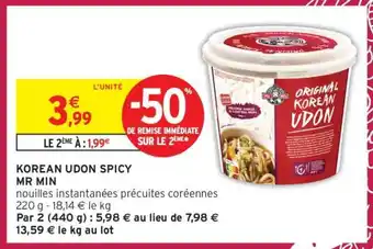 Intermarché KOREAN UDON SPICY MR MIN offre