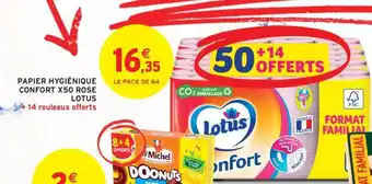Intermarché Papier Hygiénique Confort X50 Rose Lotus offre