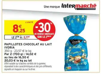 Intermarché PAPILLOTES CHOCOLAT AU LAIT IVORIA offre