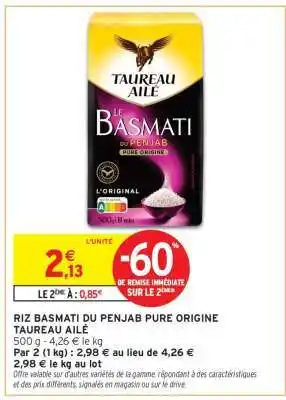 Intermarché Riz Basmati du Penjab Pure Origine Taureau Ailé offre