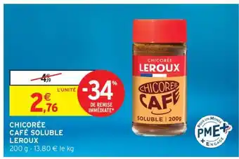 Intermarché CHICORÉE CAFÉ SOLUBLE LEROUX offre