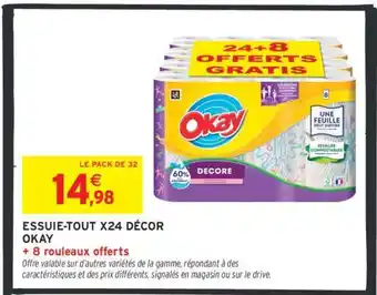 Intermarché ESSUIE-TOUT X24 DÉCOR OKAY offre