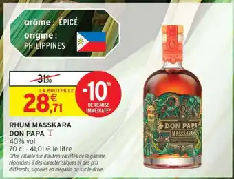 Intermarché RHUM MASSKARA 'DON PAPA' offre