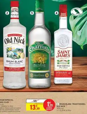 Intermarché Rhum Blanc Traditionnel 'Old Nick' offre