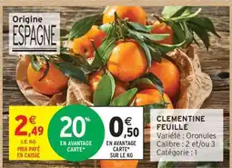 Intermarché Clémentine feuille offre