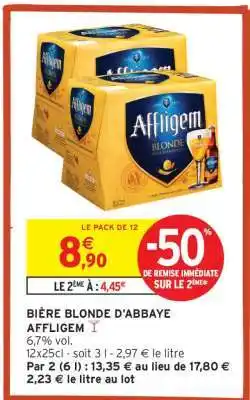 Intermarché BIÈRE BLONDE D'ABBAYE “AFFLIGEM” offre
