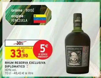 Intermarché RHUM RESERVA EXCLUSIVA DIPLOMATICO offre