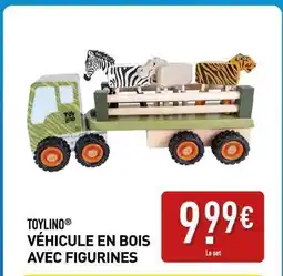 ALDI TOYLINO VÉHICULE EN BOIS AVEC FIGURINES offre