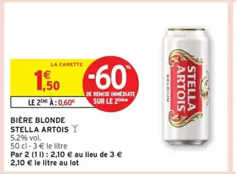 Intermarché BIÈRE BLONDE STELLA ARTOIS offre