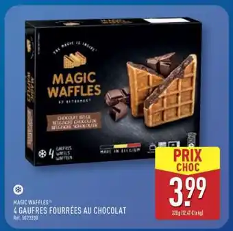 ALDI MAGIC WAFFLES 4 GAUFRES FOURRÉES AU CHOCOLAT offre