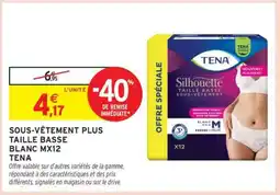 Intermarché SOUS-VÊTEMENT PLUS TAILLE BASSE BLANC MX12 TENA offre