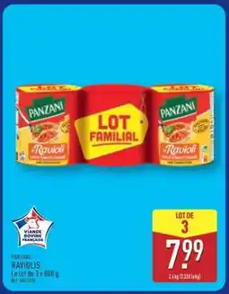ALDI PANZANI RAVIOLIS offre