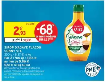 Intermarché SIROP D'AGAVE FLACON SUNNY VIA offre