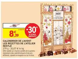 Intermarché Calendrier De L'avent Les Recettes De L'atelier Nestlé offre