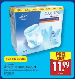 ALDI LOFT DISCRET 20 CULOTTES INCONTINENCE offre