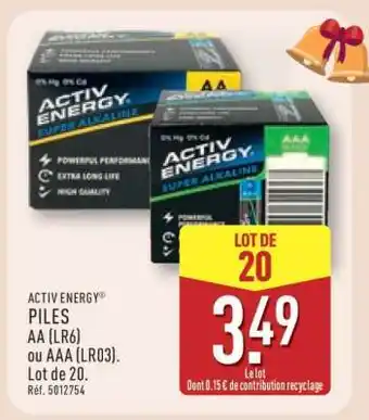 ALDI ACTIV ENERGY PILES AA (LR6) ou AAA (LR03) offre